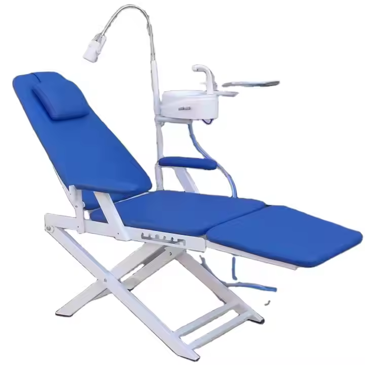 396-Portable Folding Dental Chair Unit with Stainless Steel Instrument Tray and Movable Light ISO Certif.jpg